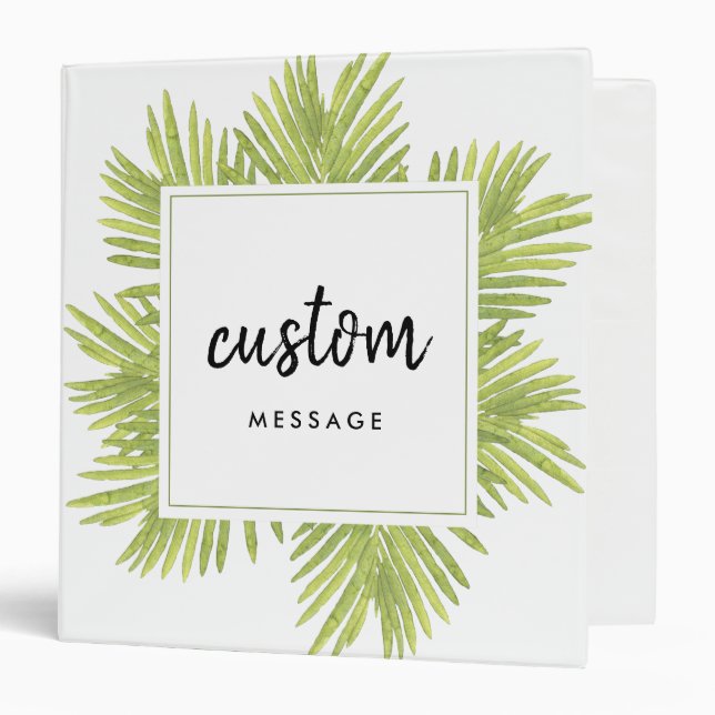Tropical palm tree 3 ring binder (Front/Inside)