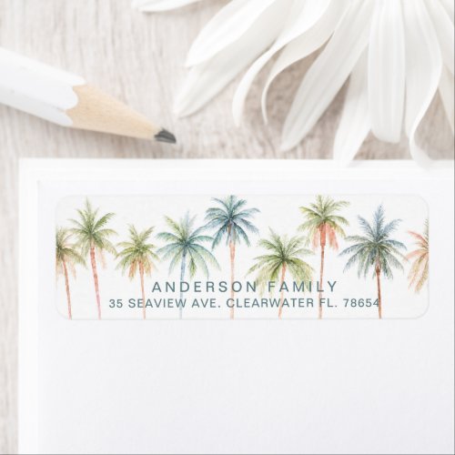 Tropical Palm Tree Address Labels