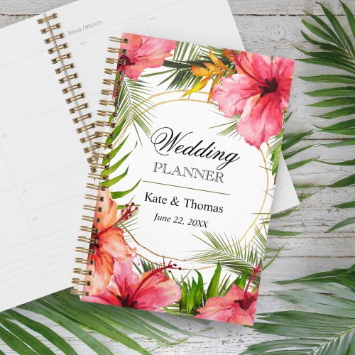 Tropical Palm Tree and Hibiscus Flowers Wedding Planner