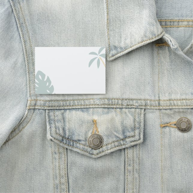 Tropical Palm Tree and Monstera Leaf  Name Tag (In Situ)