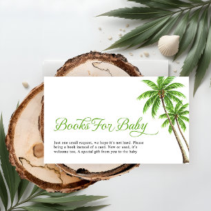 Tropical Palm Tree Baby Shower Books Request Enclosure Card
