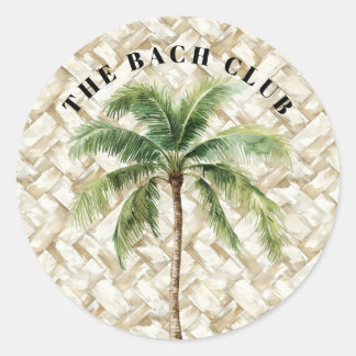Tropical Palm Tree | Bach Club Classic Round Sticker