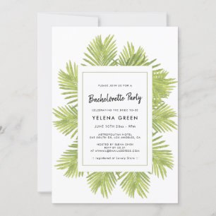 Tropical palm tree Bachelorette Party Invitation