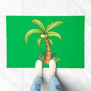 Tropical Palm Tree Beach and Island Vibes Doormat