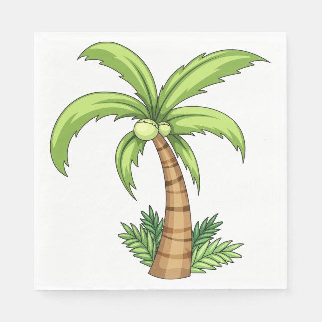 Tropical Palm Tree Beach and Island Vibes  Napkins (Front)