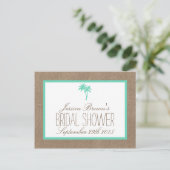 Tropical Palm Tree Beach Bridal Shower Recipe Card (Standing Front)