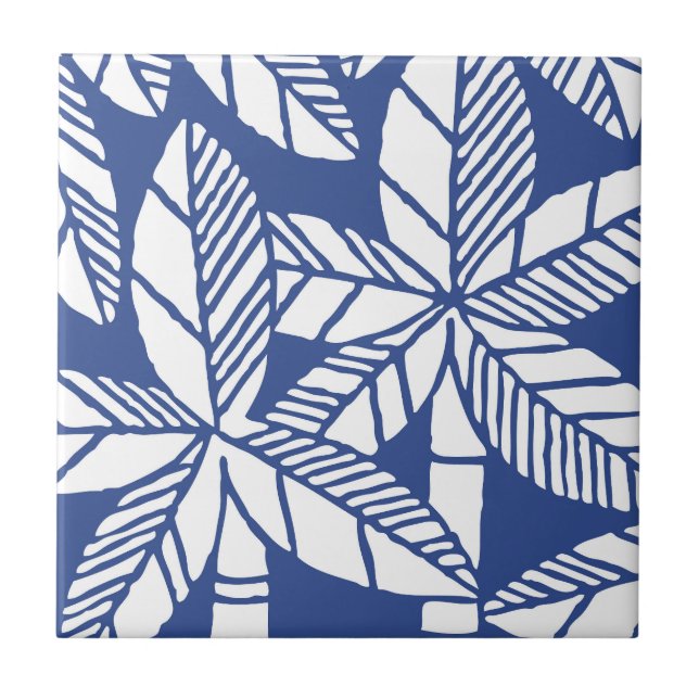 Tropical Palm Tree Beach Ceramic Tile (Front)