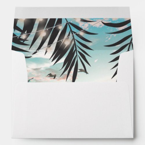 Tropical Palm Tree Beach Destination Envelope - Beach destination matching envelopes featuring a tropical palm beach setting and string twinkle lights. Click on the “Customize it” button for further personalization of this template. You will find matching items further down the page, if however you can't find what you looking for please contact me.