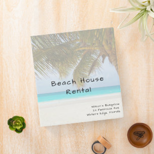 Tropical Palm Tree Beach House Rental Binder