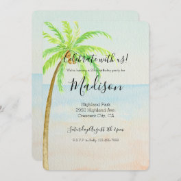 Tropical Palm Tree Beach Invitation