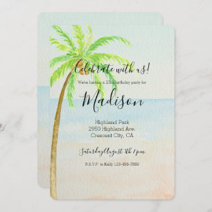 Tropical Palm Tree Beach Invitation