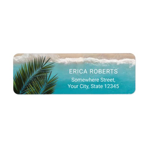 Tropical Palm Tree  Beach Label