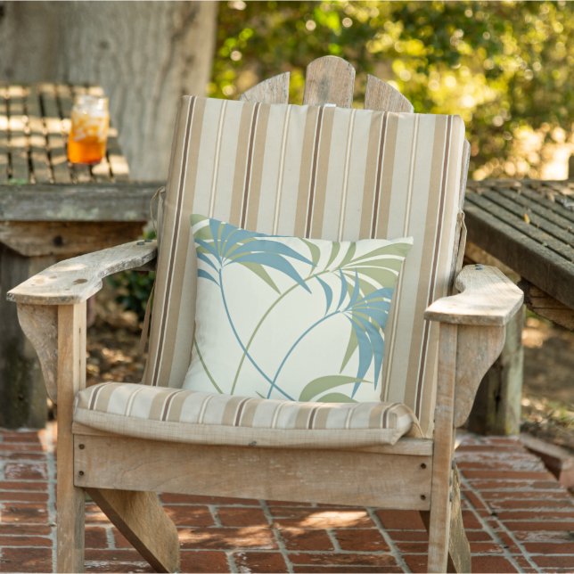 Tropical Palm Tree Beach Summer Patio Pool Porch Outdoor Pillow (Chair)