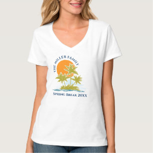 Tropical Palm Tree Beach Trip Sunset Cute Custom T-Shirt