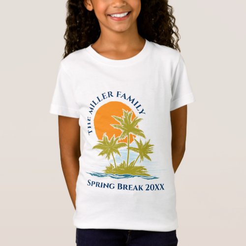 Tropical Palm Tree Beach Trip Sunset Cute Custom T_Shirt
