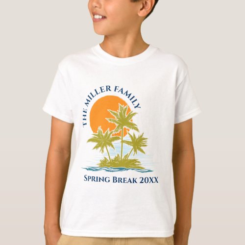 Tropical Palm Tree Beach Trip Sunset Cute Custom T_Shirt