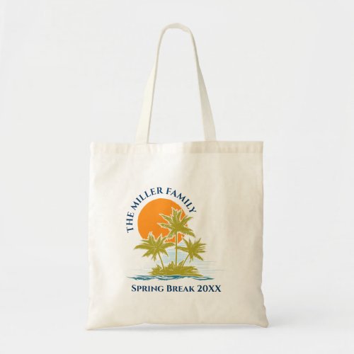 Tropical Palm Tree Beach Trip Sunset Cute Custom Tote Bag
