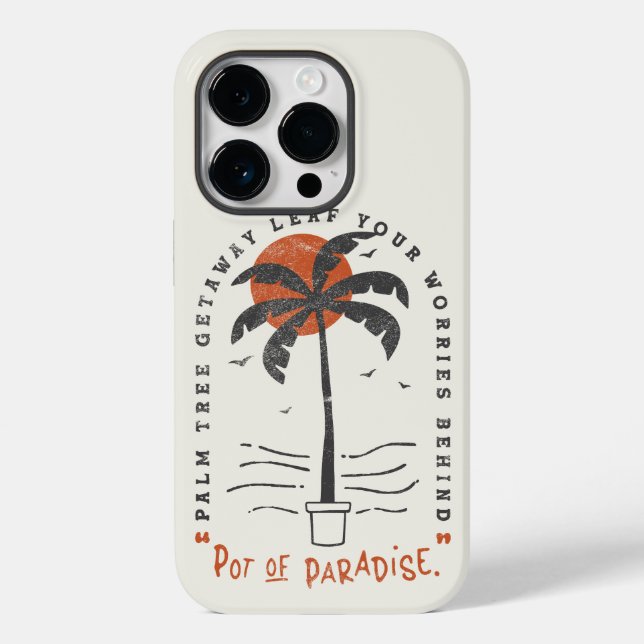 Tropical Palm Tree Beach Vibes Summer Sun Retro Case-Mate iPhone Case (Back)