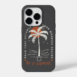 Tropical Palm Tree Beach Vibes Summer Sun Retro iPhone 14 Pro Case