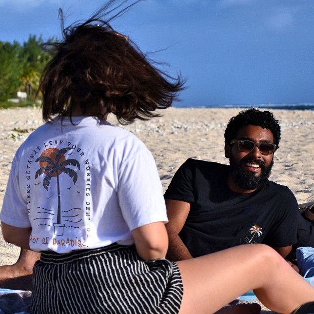 Tropical Palm Tree Beach Vibes Summer Sun Retro T-Shirt (Creator Uploaded)