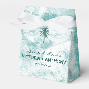 Tropical Palm Tree Beach Wedding Favor Boxes