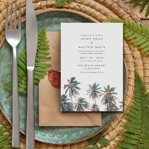 Tropical Palm Tree Beach Wedding Invitation