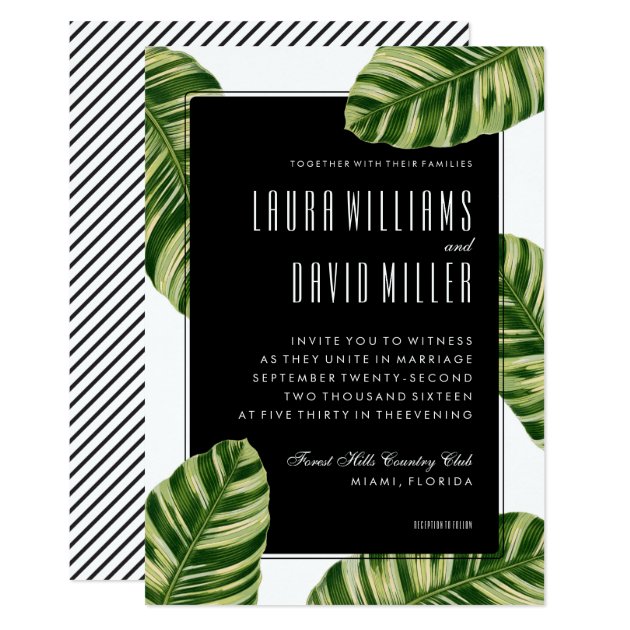 Tropical Palm Tree Beach Wedding Invitation