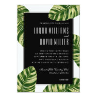 Tropical Palm Tree Beach Wedding Invitation