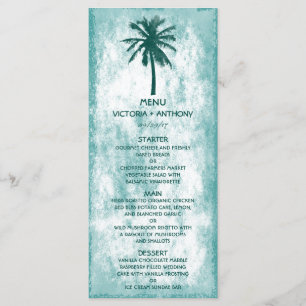 Tropical Palm Tree Beach Wedding Menu