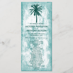Tropical Palm Tree Beach Wedding Program