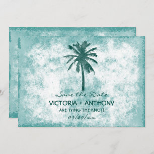 Tropical Palm Tree Beach Wedding Save The Date