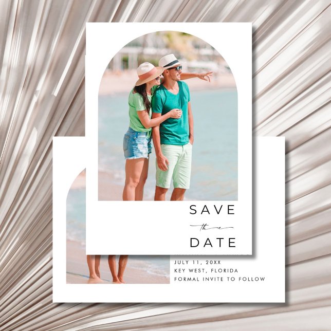 Tropical Palm Tree Beach Wedding  Save The Date (Tropical Palm Tree Beach Wedding Save The Date)
