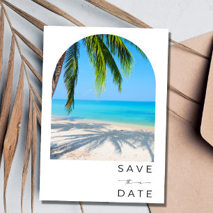Tropical Palm Tree Beach Wedding Save The Date