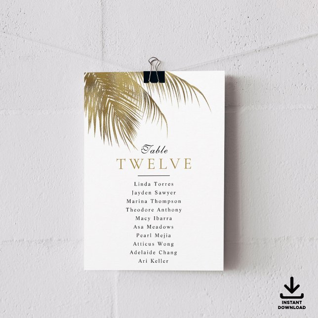 Tropical Palm Tree Beach Wedding Seating Cards (Creator Uploaded)