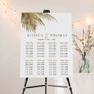Tropical Palm Tree Beach Wedding Seating Chart Foam Board