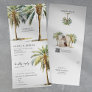 Tropical Palm Tree Beach Wedding Tri-Fold Invitation