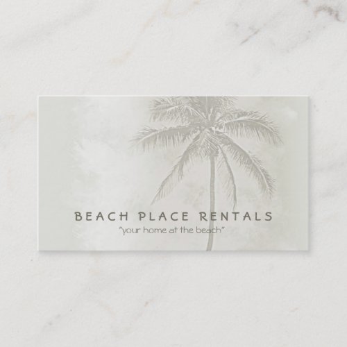 Tropical Palm Tree Beige Business Card