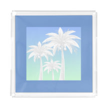 Tropical Palm Tree Blue Green Beach Summer Island