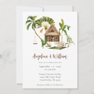 Tropical Palm Tree Botanical Wedding Invitation