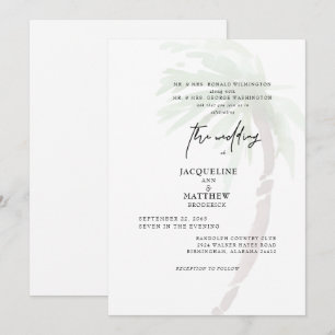 Tropical Palm Tree Both Parents Wedding Invitation