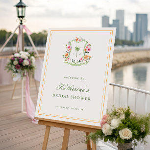 Tropical Palm Tree Bridal Shower Welcome Sign