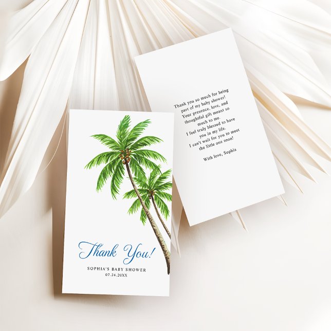 Tropical Palm Tree Budget Thank You Note Card (Creator Uploaded)