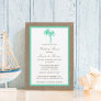 Tropical Palm Tree Burlap Beach Wedding Shower Invitation