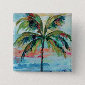 Tropical | Palm Tree Button by wildapple at Zazzle