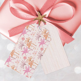 Tropical Palm Tree Christmas Gift Tags