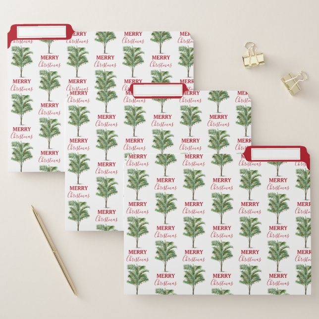 Tropical Palm Tree Christmas Tree Holiday File Folder (Set)