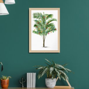 Tropical Palm Tree Christmas Tree Holiday Framed Art
