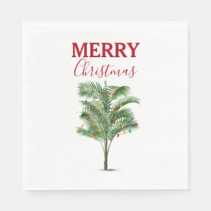Tropical Palm Tree Christmas Tree Holiday Napkins