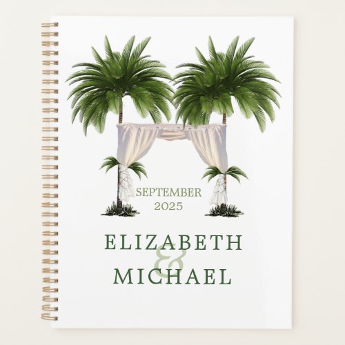 Tropical Palm Tree Chuppah Elegant Modern Wedding Planner