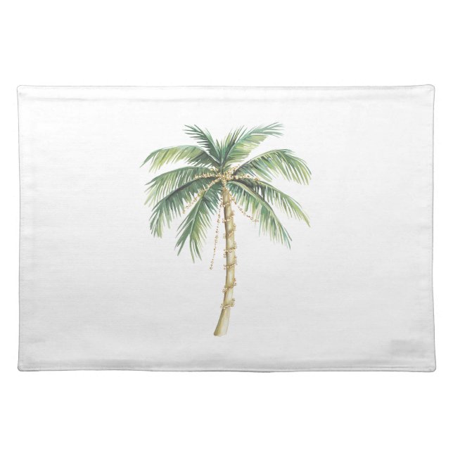 Tropical Palm Tree Cloth Placemat (Front)